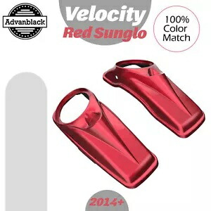 Advanblack ベロシティ レッド Sunglo 8 ''サドルバッグ スピーカー蓋 14+ ハーレーダビッドソン用 Advanblack Velocity Red Sunglo 8''Saddlebag Speaker Lids For 14+ Harley Davidson 【並行輸入品】