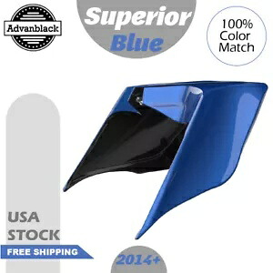 スーペリア ブルー ストレッチ エクステンデッド サイド カバー パネル ピンストライプ 2014+ ハーレー用 Superior Blue Stretched Extended Side Cover Panel Pinstripes For 2014+ Harley 【並行輸入品】