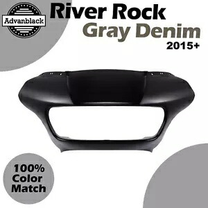 River Rock グレーデニム アウターフェアリング バットウィング カウル 15+ ハーレー ロード グライド FLTRX 用 River Rock Gray Denim Outer Fairing Batwing Cowl For 15+ Harley Road Glide FLTRX 【並行輸入品】