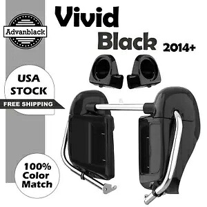ビビッド/グロッシーブラック 下部ベント付きフェアリング 6.5 インチ スピーカーポッド ハーレー 2014+ に適合 Vivid/Glossy Black Lower Vented Fairing 6.5'' Speaker Pod Fits Harley 2014+ 【並行輸入品】