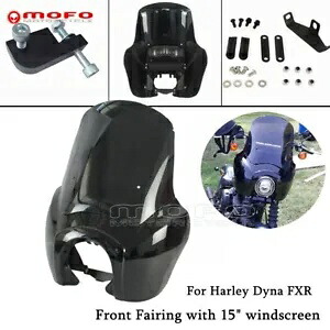フロントフェアリング & 15 インチフロントガラス Harley Dyna Wide Super Glide Street Bob FXDB 用 Front Fairing & 15\