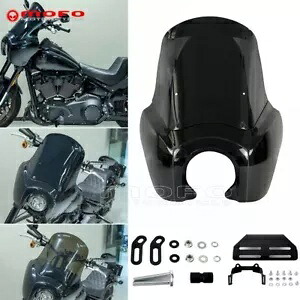 ブラックフェアリングフロントガラスハーレーソフテイルローライダーS FXLRS 117 114 2020-2022用 Black Fairing Windshield For Harley Softail Low Rider S FXLRS 117 114 2020-2022 【並行輸入品】