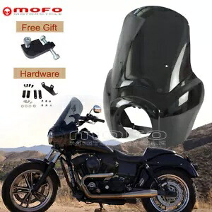 ハーレーワイドグライドFXDWGスーパーグライドFXR用15インチフロントガラス付きヘッドライトフェアリング Headlight Fairing w/ 15" Windshield For Harley Wide Glide FXDWG Super Glide FXR 【並行輸入品】｜カスタムパーツ WORLD倉庫 56,760円