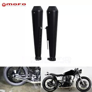 オートバイショーティーリバースコーンメガホン排気マフラーカフェレーサーボバー用 Motorcycle Shorty Reverse Cone Megaphone Exhaust Muffler For Cafe Racer Bobber 【並行輸入品】