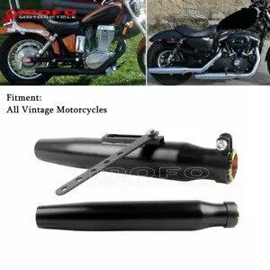 ハーレー ホンダ スズキ用 2x ユニバーサル ヴィンテージ オートバイ 亜鉛メッキ アイアン エキゾースト 2x Universal Vintage Motorcycle Galvanized Iron Exhaust For Harley Honda Suzuki 【並行輸入品】 56,760円