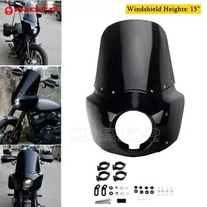ヘッドライトフェアリング 15インチフロントガラス付き ハーレーソフテイル ローライダー S FXLRS 2020-22用 Headlight Fairing w/15'' Windshield For Harley Softail Low Rider S FXLRS 2020-22 【並行輸入品】