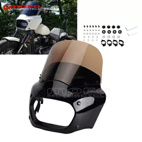 オートバイフェアリング 11 インチフロントガラスフロントガラス付きハーレーソフテイルファットボブ 18-23 Motorcycle Fairing w/11'' Windshield Windscreen For Harley Softail Fat Bob 18-23 【並行輸入品】｜カスタムパーツ WORLD倉庫