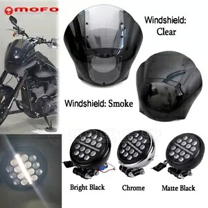 クォーターフェアリング ウィンドシールド 5.75 インチ ヘッドライト ハーレー ソフテイル ローライダー S FXLRS用 Quarter Fairing Windhsield 5.75'' Headlight For Harley Softail Low Rider S FXLRS 【並行輸入品】｜カスタムパーツ WORLD倉庫 62,920円