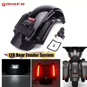 リアフェンダーフェイシアシステム LEDフィラーライト付き ハーレーツーリンググライドキング 14-22用 Rear Fender Fascia System w/LED Filler Light For Harley Touring Glide King 14-22 【並行輸入品】