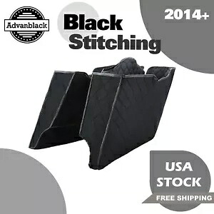 Advanblack ブラック ステッチ ライナー 2014 年以降の拡張ハード サドルバッグ ボトムス用 Advanblack Black Stitching Liner For 2014+ Extended Hard Saddlebag Bottoms 【並行輸入品】