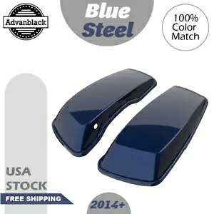 Advanblack ブルースチール ノーマルストレッチサドルバッグ蓋 ハーレー 14+ に適合 Advanblack Blue Steel Normal Stretched Saddlebag Lids Fits for Harley 14+ 【並行輸入品】