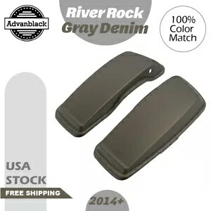 River Rock グレーデニム ノーマルストレッチサドルバッグ蓋はハーレーストリートロードに適合 River Rock Gray Denim Normal Stretched Saddlebag Lids Fits Harley Street Road 【並行輸入品】