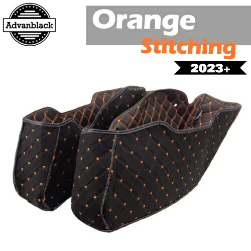 サドルバッグライナー オレンジステッチ 24 ストリート ロード グライド & '23-'24 CVO モデルに適合 Saddlebag Liners Orange Stitching Fits 24 Street Road Glide & '23-'24 CVO Model 【並行輸入品】 55,660円