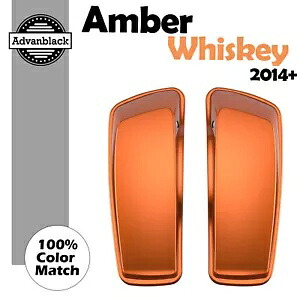 アンバー ウィスキー ノーマル ストレッチ サドルバッグ蓋はハーレー ストリート ロード グライド 14 以降に適合 Amber Whiskey Normal Stretched Saddlebag Lids Fits Harley Street Road Glide 14+ 【並行輸入品】