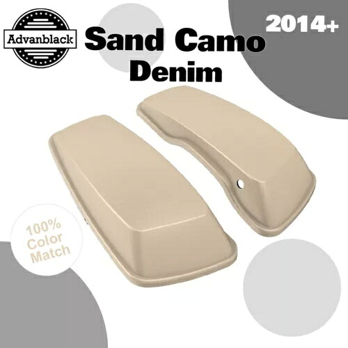 サンドカモデニムスタンダードノーマルストレッチサドルバッグ蓋 14+ ハーレー FLTR 用 Sand Camo Denim Standard Normal Stretched Saddlebag Lid For 14+ Harley FLTR 【並行輸入品】