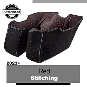 レッドステッチ サドルバッグライナー 24 ストリート ロード グライド & '23-'24 CVO モデル用 Red Stitching Saddlebag Liners For 24 Street Road Glide & '23-'24 CVO Model 【並行輸入品】