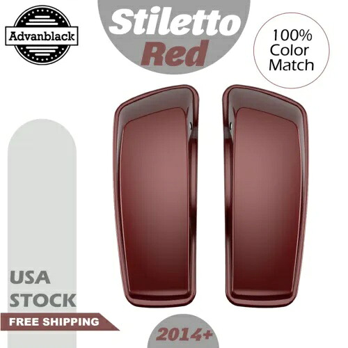 14 歳以上のハーレー ツーリング ストリート ロード グライド スペシャル用スティレット レッド サドルバッグ蓋 Stiletto Red Saddlebag Lids for 14+ Harley Touring Street Road Glide Special 【並行輸入品】