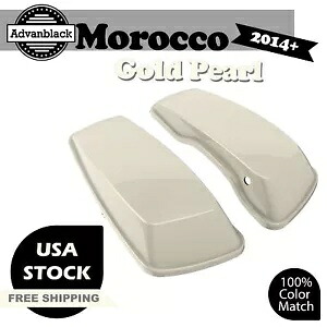 モロッコ ゴールド パール スタンダード ノーマル サドルバッグ蓋 2014年以降 ハーレー ストリート ロード用 Morocco Gold Pearl Standard Normal Saddlebag Lids For 2014+ Harley Street Road 【並行輸入品】