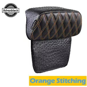 Advanblack オレンジステッチ ラプター スモール バックレスト パッド ハーレー ツーリング用 Advanblack Orange Stitching Raptor Small Backrest Pad For Harley Touring 【並行輸入品】