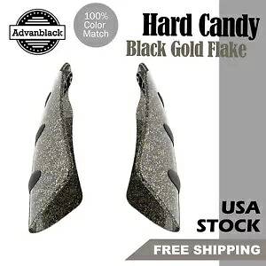 ハーレーダビッドソンツーリング&ソフテイル用ハードキャンディーブラックゴールドフレークハンドガード Hard Candy Black Gold Flake Hand Guard For Harley Davidson Touring & Softails 【並行輸入品】