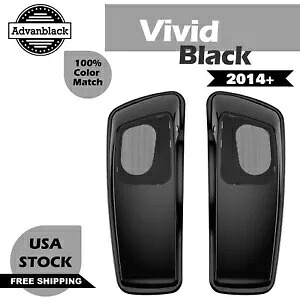 Advan ビビッドブラックサドルバッグスピーカー蓋ハーレーストリートロードグライド 2014+ Advan Vivid Black Saddlebag Speaker Lids For Harley Street Road Glide 2014+ 【並行輸入品】