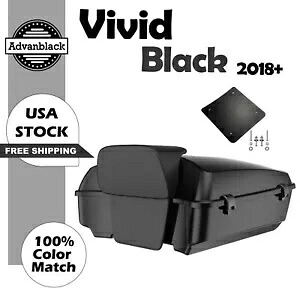 ビビッドブラックチョップドツアーパックトランクラゲッジはハーレーロワーライダーST/ファットボブに適合します Vivid Black Chopped Tour Pak Trunk Luggage Fits Harley Lower Rider ST/Fat Bob 【並行輸入品】