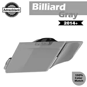 ビリヤード グレー ストレッチ サドルバッグ サイド カバー 2014 年以降のハーレー ツーリングに適合 Billiard Gray Stretched Saddlebag Side Covers Fits 2014+ Harley Touring 【並行輸入品】