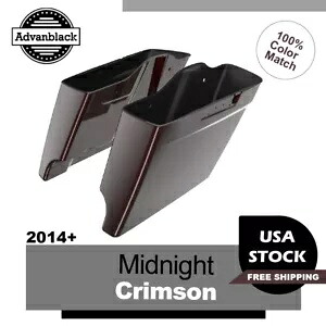 ミッドナイトクリムゾンストレッチ拡張サドルバッグはハーレーストリートロードキンググライドに適合します Midnight Crimson Stretched Extended Saddlebag Fits Harley Street Road King Glide 【並行輸入品】