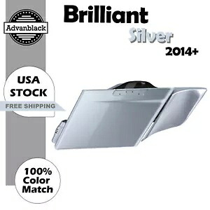 ブリリアントシルバーのストレッチサドルバッグサイドカバーは、2014 年以降のハーレーツーリングに適合します。 Brilliant Silver Stretched Saddlebag Side Covers Fits 2014+ Harley Touring 【並行輸入品】