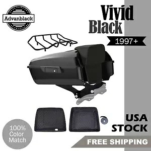 Advanblack ビビッドブラックチョップドツアーパック ブラックラッチ付き 97+ ハーレーツーリング用 Advanblack Vivid Black Chopped Tour Pak W/ Black Latches For 97+ Harley Touring 【並行輸入品】