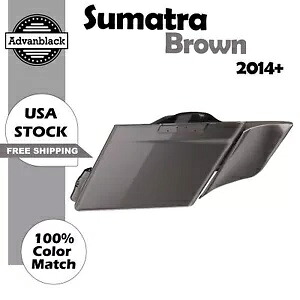 スマトラ ブラウン ストレッチ サドルバッグ サイド カバー 2014 年以降のハーレー ツーリングに適合 Sumatra Brown Stretched Saddlebag Side Covers Fits 2014+ Harley Touring 【並行輸入品】