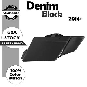 デニムブラック ストレッチサドルバッグサイドカバー 2014年以降のハーレーツーリングに適合 Denim Black Stretched Saddlebag Side Covers Fits 2014+ Harley Touring 【並行輸入品】