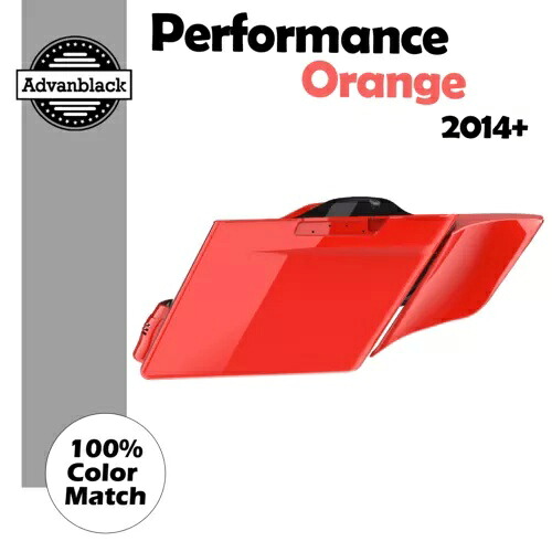 パフォーマンス オレンジ ストレッチ サドルバッグ サイド カバー 2014 年以降のハーレー ツーリングに適合 Performance Orange Stretched Saddlebag Side Covers Fits 2014+ Harley Touring 【並行輸入品】