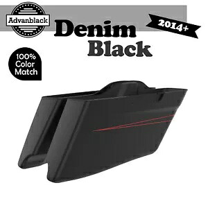 デニムブラック CVO テーパードストレッチサドルバッグピンストライプハーレーツーリング 14+ Denim Black CVO Tapered Stretched Saddlebags Pinstripes For Harley Touring 14+ 【並行輸入品】|カスタムパーツ WORLD倉庫