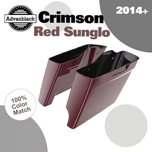 2-1 CRIMSON RED SUNGLO 拡張バッグ ストレッチサドルバッグ 14+ ハーレーツーリング用 2-1 CRIMSON RED SUNGLO Extended Bag Stretched Saddlebag For 14+ Harley Touring 【並行輸入品】
