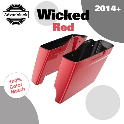 2 in 1 WICKED RED 拡張バッグ ストレッチサドルバッグ 14+ ハーレーツーリング用 2 into 1 WICKED RED Extended Bag Stretched Saddlebag For 14+ Harley Touring 【並行輸入品】