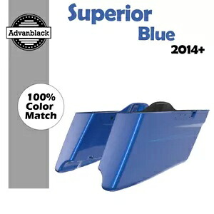 スーペリア ブルー CVO テーパード拡張サドルバッグ ピンストライプ ハーレー ツーリング 14+ に適合 Superior Blue CVO Tapered Extended Saddlebags Pinstripes Fits Harley Touring 14+ 【並行輸入品】
