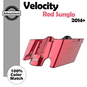 Velocity レッド Sunglo ストレッチサドルバッグ ピンストライプ リアフェンダー 14 歳以上のハーレーに適合 Velocity Red Sunglo Stretched Saddlebags Pinstripes Rear Fender Fits 14+ Harley 【並行輸入品】