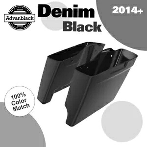2 in 1 デニム ブラック 拡張バッグ ストレッチ サドルバッグ 14+ ハーレー ツーリング用 2 into 1 DENIM BLACK Extended Bag Stretched Saddlebag For 14+ Harley Touring 【並行輸入品】