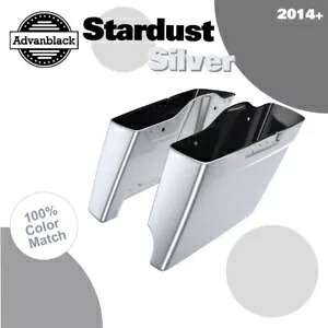2 in 1 スターダストシルバー 拡張バッグ ストレッチサドルバッグ 14+ ハーレーツーリング用 2 into 1 STARDUST SILVER Extended Bag Stretched Saddlebag For 14+ Harley Touring 【並行輸入品】