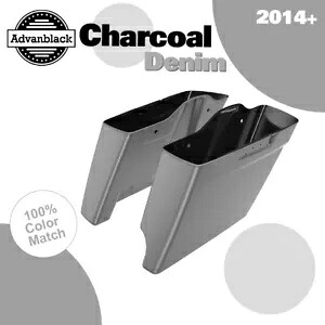 2 in 1 チャコールデニム拡張バッグ ストレッチサドルバッグ 14+ ハーレーツーリング用 2 into 1 CHARCOAL DENIM Extended Bag Stretched Saddlebag For 14+ Harley Touring 【並行輸入品】