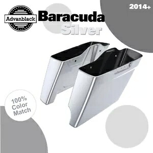 2-1 バラクーダ シルバー 拡張バッグ ストレッチ サドルバッグ 14+ ハーレー ツーリング用 2-1 BARRACUDA SILVER Extended Bag Stretched Saddlebag For 14+ Harley Touring 【並行輸入品】