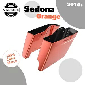 2 in 1 セドナ オレンジ 拡張バッグ ストレッチサドルバッグ 14+ ハーレーツーリング用 2 into 1 SEDONA ORANGE Extended Bag Stretched Saddlebag For 14+ Harley Touring 【並行輸入品】
