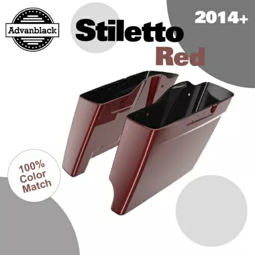 2 in 1 STILETTO RED 拡張バッグ ストレッチサドルバッグ 14+ ハーレーツーリング用 2 into 1 STILETTO RED Extended Bag Stretched Saddlebag For 14+ Harley Touring 【並行輸入品】|カスタムパーツ WORLD倉庫
