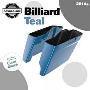 2 in 1 ビリヤード ティール 拡張バッグ ストレッチサドルバッグ 14+ ハーレーツーリング用 2 into 1 BILLIARD TEAL Extended Bag Stretched Saddlebag For 14+ Harley Touring 【並行輸入品】