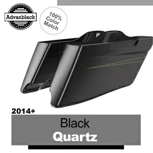 アドバン ブラック クォーツ CVO テーパード拡張サドルバッグ ピンストライプ ハーレー 2014+ に適合 Advan Black Quartz CVO Tapered Extended Saddlebags Pinstripes Fits Harley 2014+ 【並行輸入品】