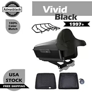 Advan ビビッド ブラック キング ツアー パック ブラック ラッチ付き 1997 年以降のハーレー ツーリング用 Advan Vivid Black King Tour Pack with Black Latch For 1997+ Harley Touring 【並行輸入品】