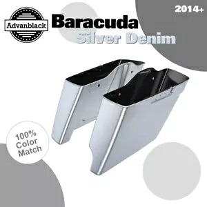2-1 バラクーダ シルバーデニム 拡張バッグ ストレッチサドルバッグ ハーレーツーリング用 2-1 BARRACUDA SILVER DENIM Extended Bag Stretched Saddlebag For Harley Touring 【並行輸入品】