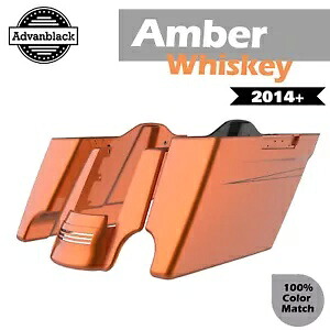 アンバー ウィスキー ストレッチ サドルバッグ ピンストライプ リアフェンダー 14 歳以上のハーレーに適合 Amber Whiskey Stretched Saddlebags Pinstripes Rear Fender Fits 14+ Harley 【並行輸入品】