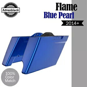 2-1 フレームブルーパール 拡張バッグ ストレッチサドルバッグ 14歳以上 ハーレーツーリング用 2-1 FLAME BLUE PEARL Extended Bag Stretched Saddlebag For 14+ Harley Touring 【並行輸入品】